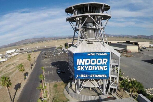 exterior of wind tunnel at Skydive Perris