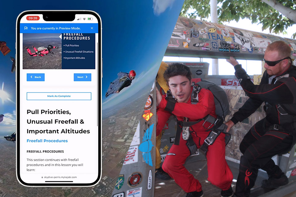 learn to skydive online first jump course