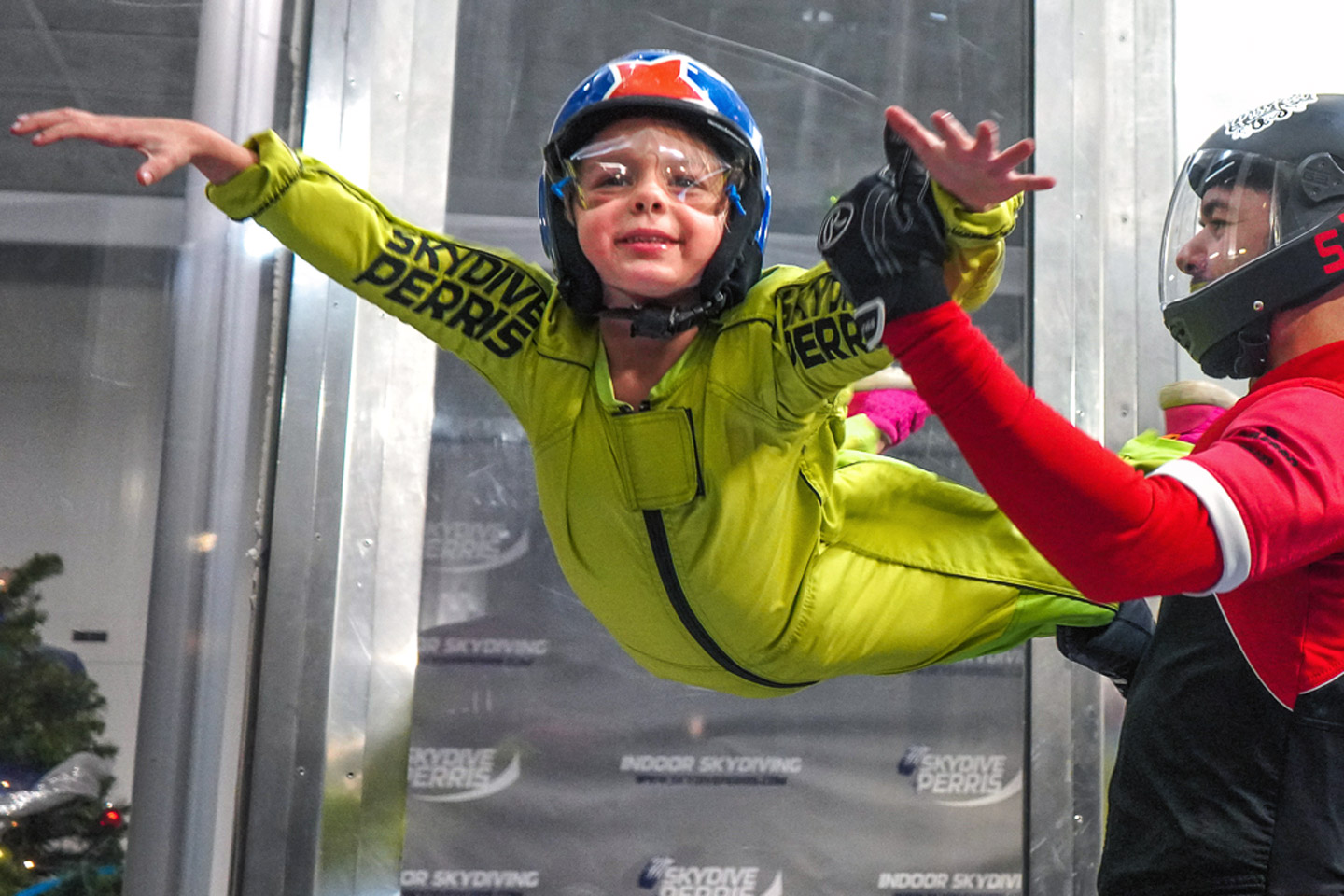 child indoor skydiving at skydive perris in southern california